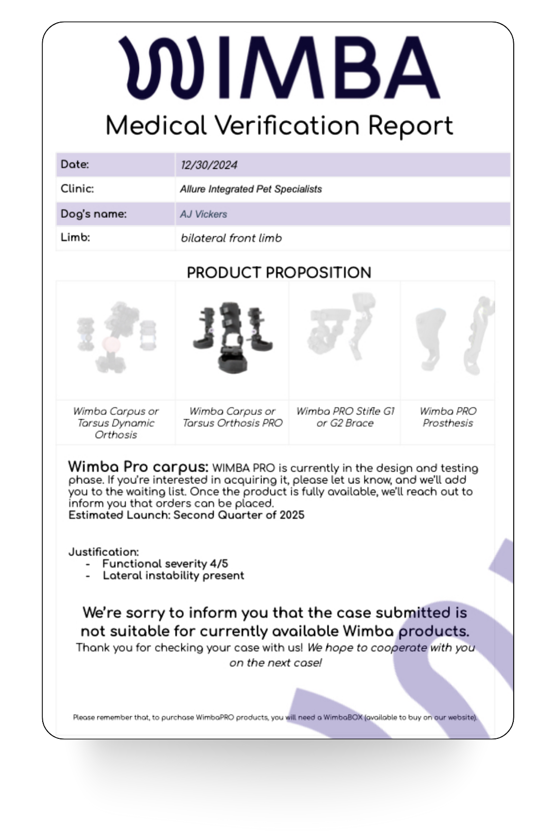 Medical Verification Report